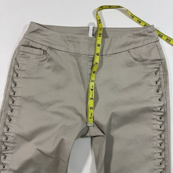 Lulu B Pull On Skinny Pants Grey Side Lace Design - Picture 6 of 9